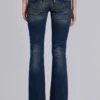 Kelsey lågmidjade, smala bootcut-Jeans i mörk tvätt