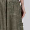 Khaki oljetvättade Parachute Pants