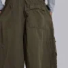 Khaki Parachute Cargo Baggy Shorts