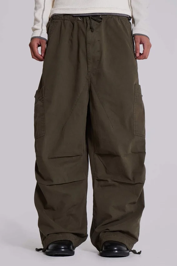 Khaki Parachute Cargo-byxor