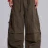 Khaki Parachute Cargo-byxor