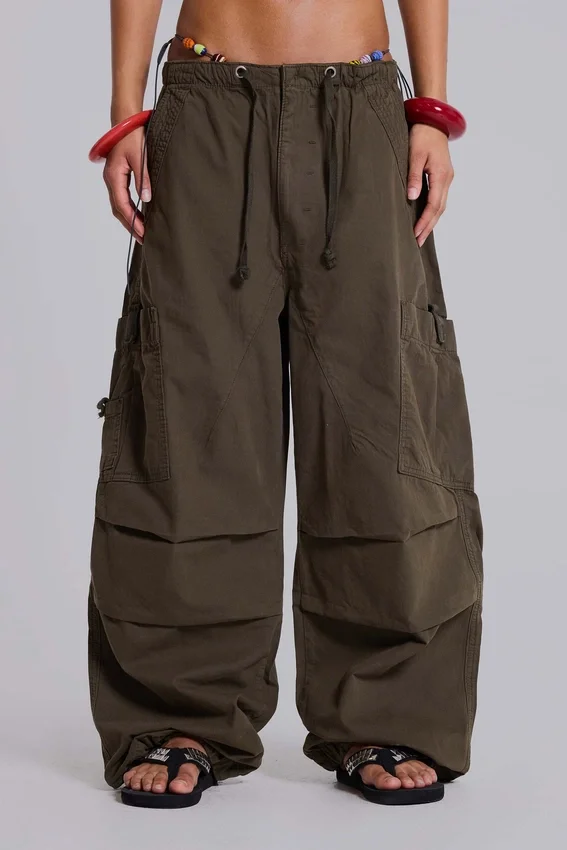 Khaki Parachute Cargo-byxor