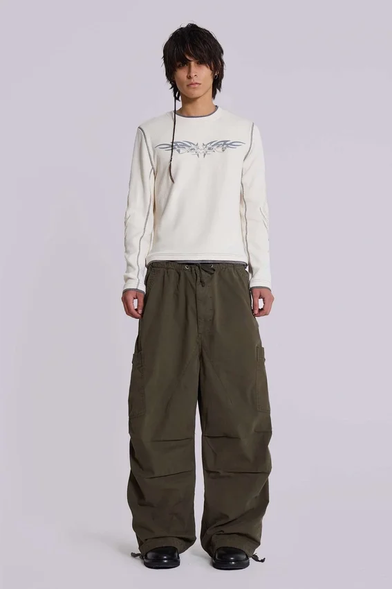 Khaki Parachute Cargo-byxor