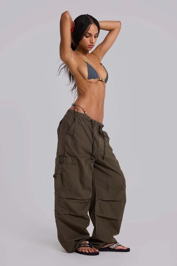 Khaki Parachute Cargo-byxor