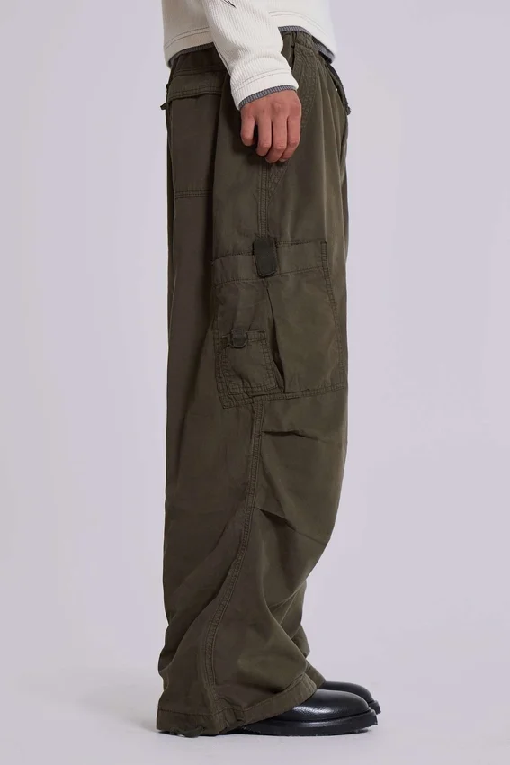 Khaki Parachute Cargo-byxor