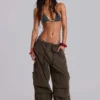 Khaki Parachute Cargo-byxor