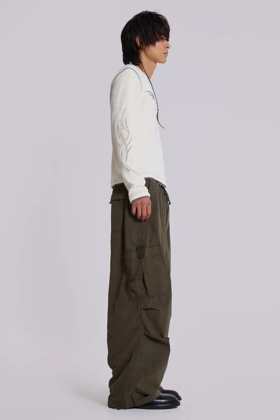Khaki Parachute Cargo-byxor