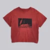 Kort T-shirt i röd nyans