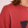 Kort T-shirt i röd nyans