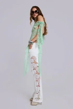 Lace Cooper-jeans med utsvängda ben