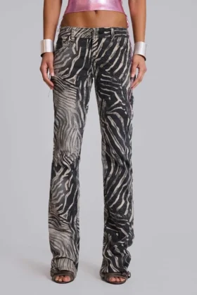 Leona Bootcut Cooper-jeans i zebramönster