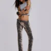 Leona bootcut-Jeans i tiger