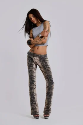 Leona bootcut-Jeans i tiger