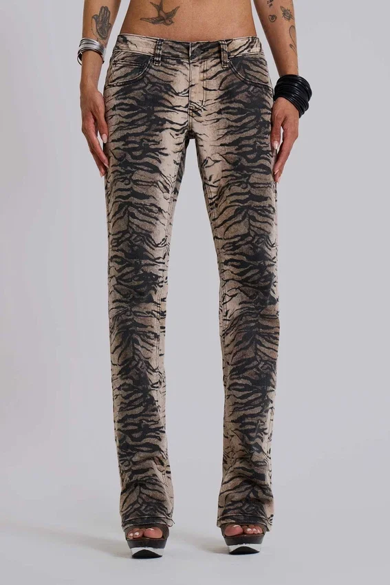 Leona bootcut-Jeans i tiger