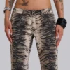 Leona bootcut-Jeans i tiger