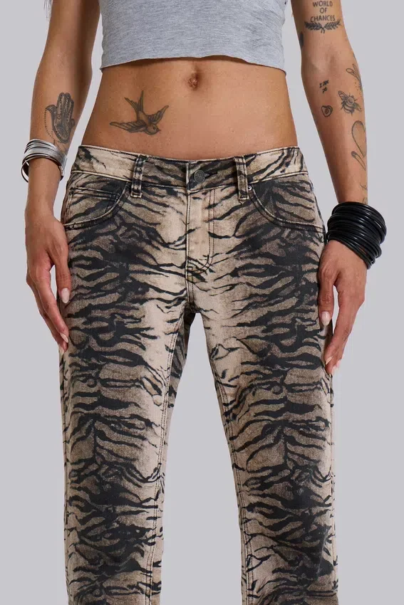 Leona bootcut-Jeans i tiger