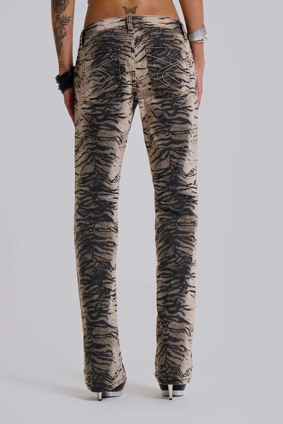 Leona bootcut-Jeans i tiger