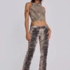 Leona bootcut-Jeans i tiger