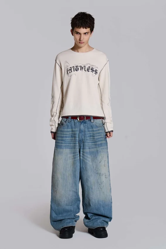 Ljus tvättade Slub XL Colossus Jeans