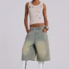Ljusblåa jumbo-jeansshorts