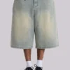Ljusblåa jumbo-jeansshorts