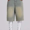 Ljusblåa jumbo-jeansshorts