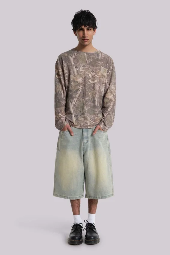 Ljusblåa jumbo-jeansshorts