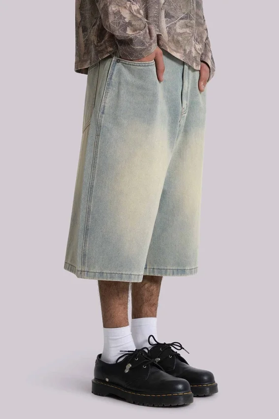 Ljusblåa jumbo-jeansshorts