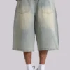 Ljusblåa jumbo-jeansshorts
