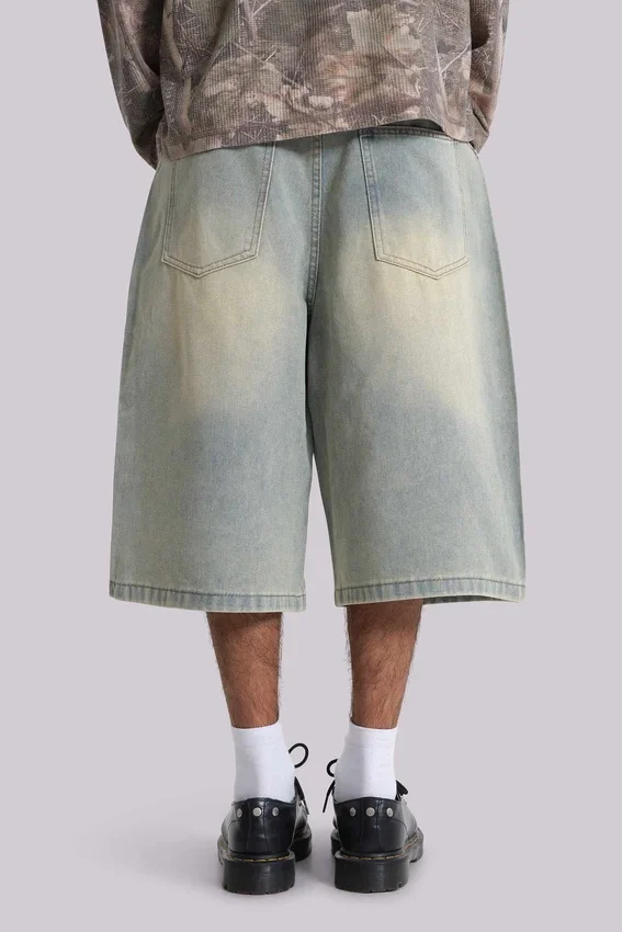 Ljusblåa jumbo-jeansshorts