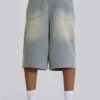 Ljusblåa jumbo-jeansshorts