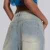 Ljusblåa jumbo-jeansshorts