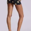 Lola minishorts med polkadotmönster och vikbar midjeresår