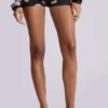 Lola minishorts med polkadotmönster och vikbar midjeresår