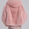 Mara oversized-kappa i rosa fuskpäls