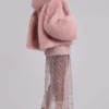 Mara oversized-kappa i rosa fuskpäls