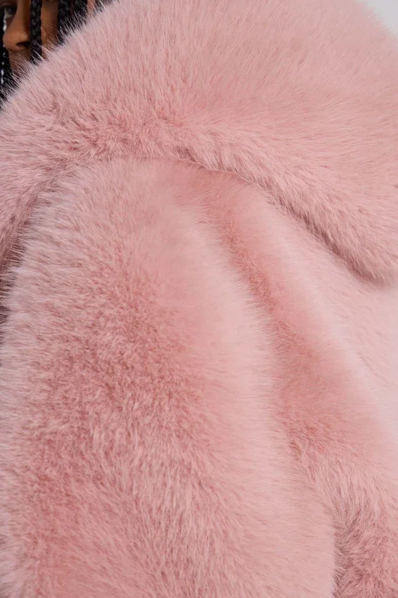 Mara oversized-kappa i rosa fuskpäls