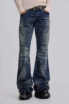 Mellablå Drift-jeans med bootcut