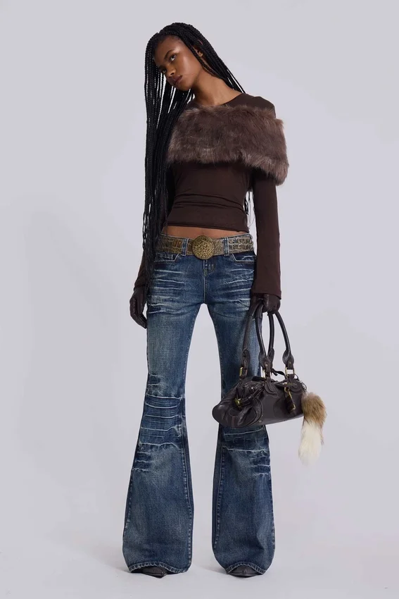 Mellablå Drift-jeans med bootcut