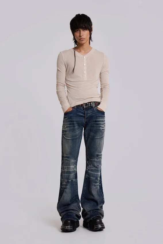 Mellablå Drift-jeans med bootcut