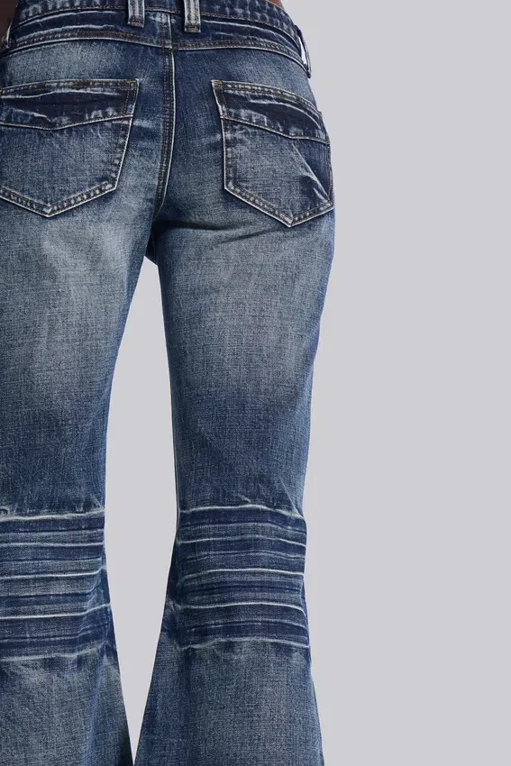 Mellablå Drift-jeans med bootcut
