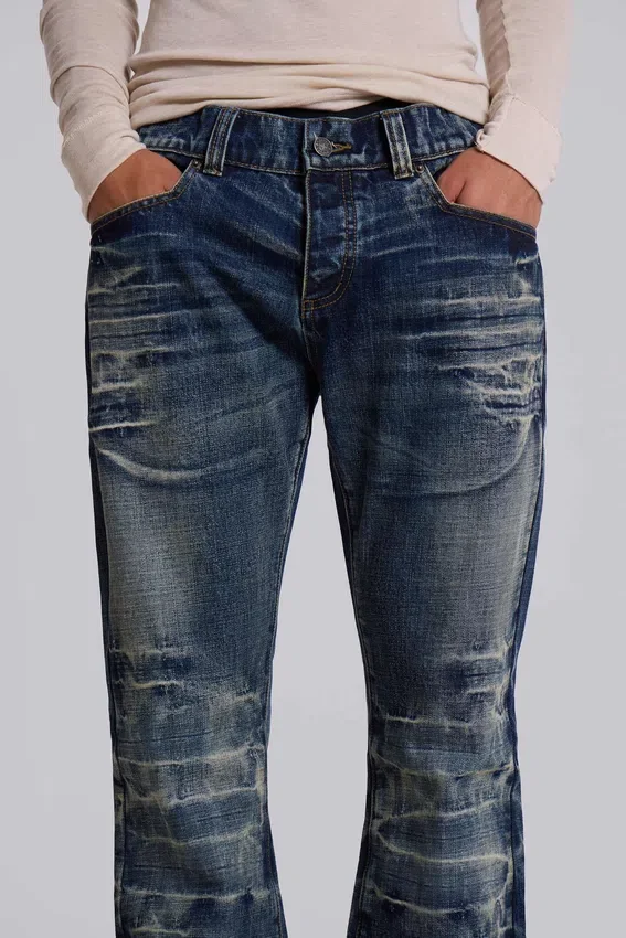 Mellablå Drift-jeans med bootcut