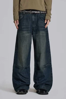 Mellblå Slub Colossus Jeans