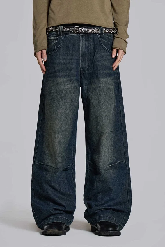 Mellblå Slub Colossus Jeans