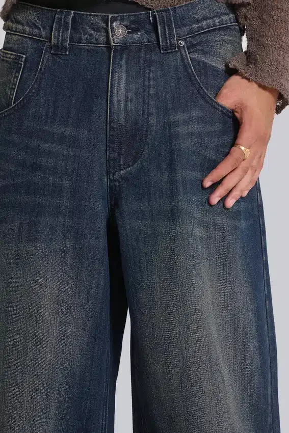 Mellblå Slub Colossus Jeans