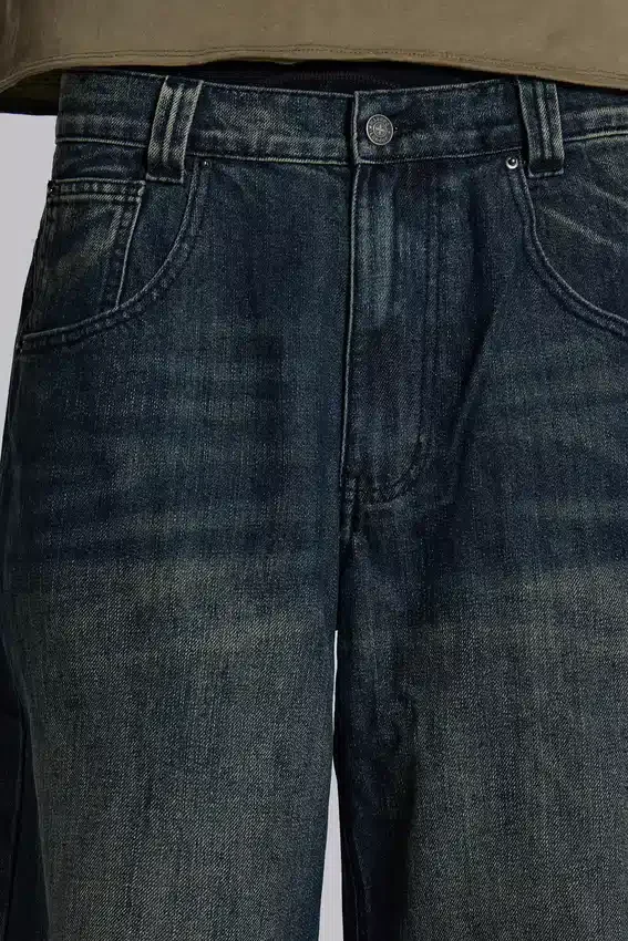 Mellblå Slub Colossus Jeans