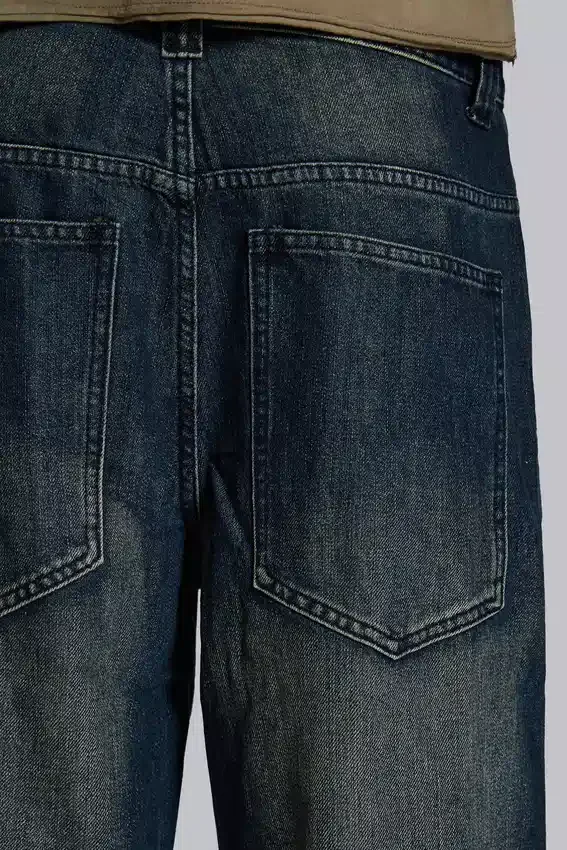Mellblå Slub Colossus Jeans
