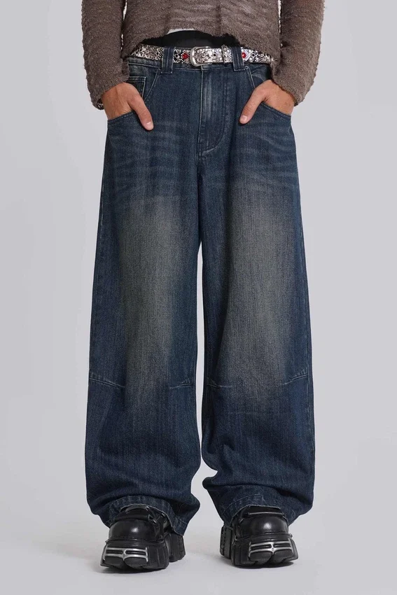 Mellblå Slub Colossus Jeans