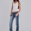 Militärinspirerade Bootcut-Jeans i färgen Cooper
