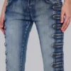 Militärinspirerade Bootcut-Jeans i färgen Cooper